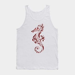 Seahorse red tattoo Tank Top